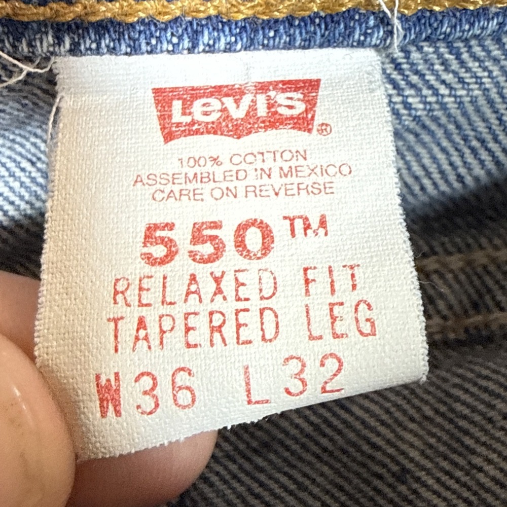 Vintage Levi's 550 Jeans Mens 36x32 (Fits 35X31) Distressed Stain Orange Tab 90s - Picture 4 of 15